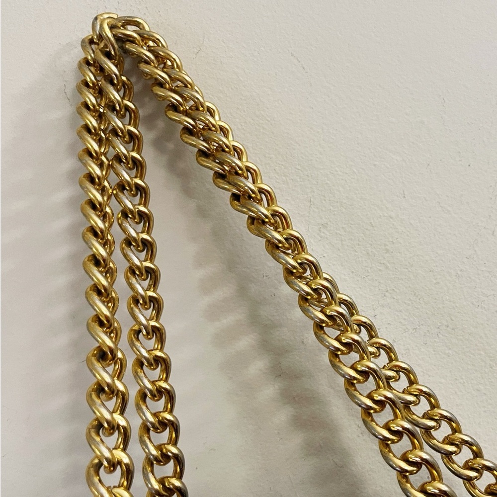 Maurizio Taiuti Brown Suede Shoulder Bag with Gold Chain Chic Classy Minimalist - Picture 6 of 13